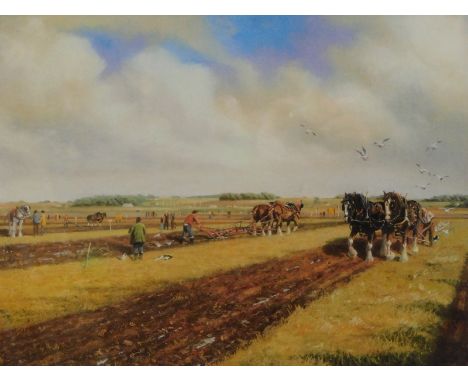 Martin Spencer-Coleman (b.1952). The Ploughing Competition, artist signed limited edition coloured print, 175/500, 35cm x 42c