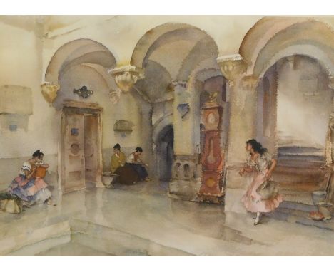 Sir William Russell Flint (1880-1969). The Mairia Manosque, Frost &amp; Reed artist signed print, watermarked, 44cm x 61cm.