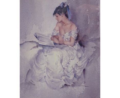 William Russell Flint (1880-1969). Cecilia reading, limited edition coloured print, 772/850, 31.5cm x 24cm. 