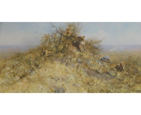 David Shepherd (1931-2017). The Best Spots on the Hill, artist signed limited edition coloured print, 76/950, 49.5xm x 87.5cm