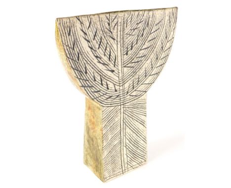 Peter Moss (b.1940). Kimono Vase, glazed ceramic, signed, 34cm high.