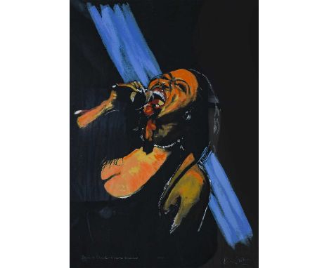 Ronnie Wood (b.1947)"Paint It Black- Gimme Shelter"Signed, inscribed and numbered, 137/295, giclee print, 93cm by 66cm