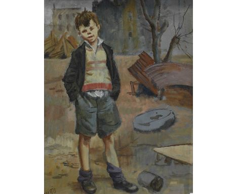 Anne Bulitis (20th/21st century)"Portrait of a Boy"Signed, gouache, 55.5cm by 43cm
