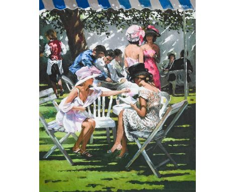 Sheree Valentine Daines (b.1956) "Pink Champagne"Signed, inscribed and numbered, 86/195, giclee print, 60cm by 47cm 