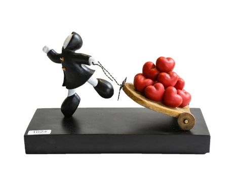 Mackenzie Thorpe (b.1956)"The Bringer of Love"Stamped and numbered 70/195, hand painted cast resin, 20cm highSold together wi