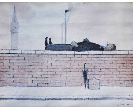 After Laurence Stephen Lowry RBA, RA (1887-1976)Man on a wallA colour reproduction, 41cm by 52cmThis print is not signed.