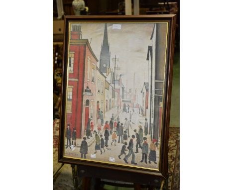 LS Lowry, after, The Organ Grider, print, framed