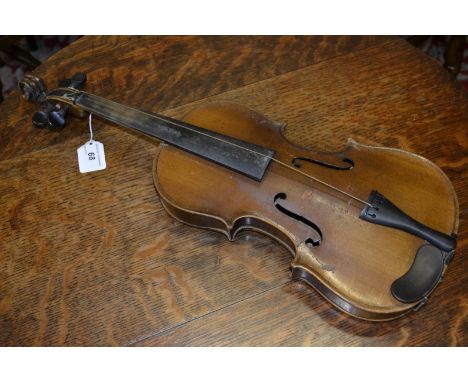 A violin, Stradivarius label
