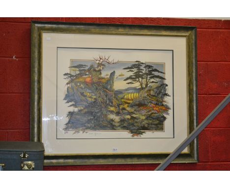 Graham Illingworth, by and after, Covert Glance, coloured silk screen print, signed in pencil, limited edition 219/295, certi