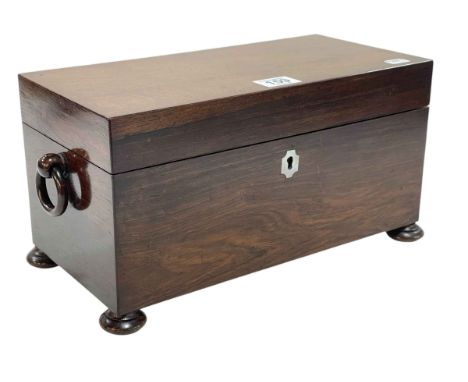 Circa 19th Century rosewood tea caddy.