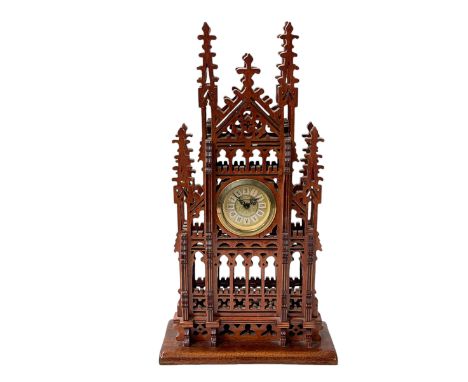 Fretwork mantel clock.