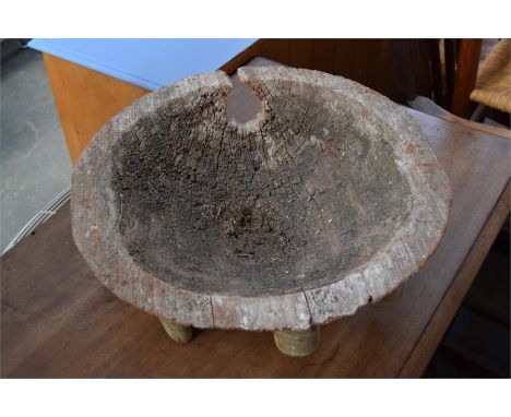 A teak bird bath/wash basin, 45cmD