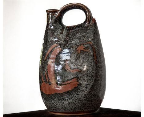 Charity auction: John Leach, Muchelmey Pottery, Somerset, a glazed pot designed and thrown by Leach, 29cmH, stamps to base