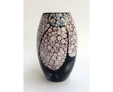 A Poole Pottery vase signed L. Whitmarsh to base, 21cmH