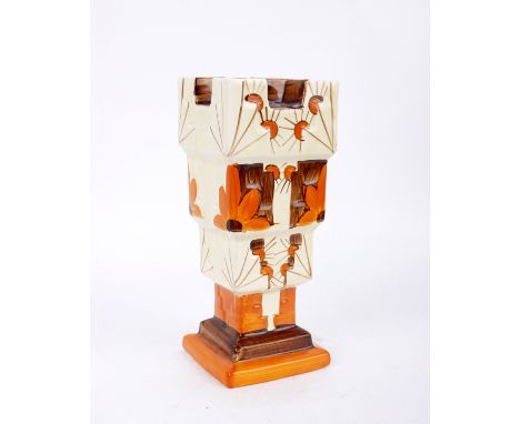An Art Deco Castle Vase By Myott Son &amp; Co.Hand painted and made in England(H)22 x (W)19 x (D)19 cm