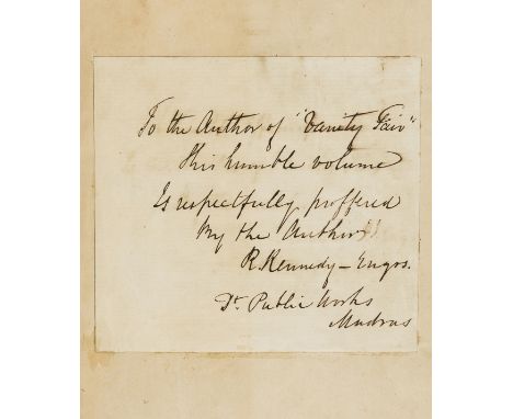 Thackeray (William Makepeace).- [Kennedy (Robert Blair)] Squibs and other Papers, in Prose and Rhyme...By the Honorary Secret