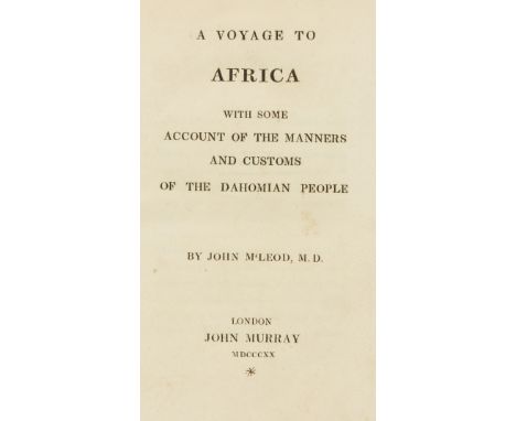 M'Leod (John) A Voyage to Africa with some Account of the Manners and Customs of the Dahomian People, first edition, 4 etched