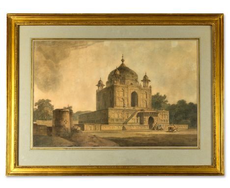 Daniell (Thomas, 1749-1840) and William Daniell (1769-1837). Mausoleum of Sultan Purveiz, near Allahabad, pencil worked up wi