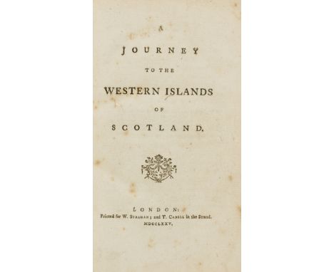 Johnson (Samuel) A Journey to the Western Islands of Scotland, first edition, second printing with 6-line errata leaf followi