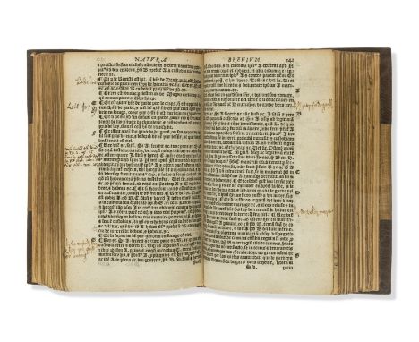 Law.- Fitzherbert (Sir Anthony) La novvelle natura breuiu[m], black letter, text in legal French, title within woodcut decora