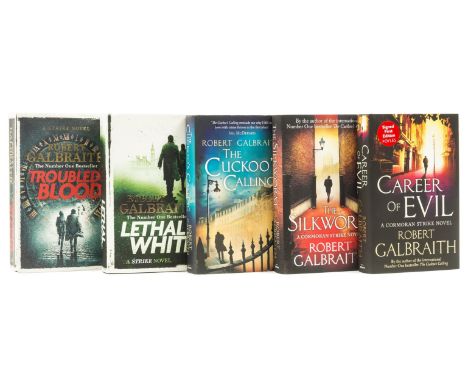 [Rowling (J.K.)] "Robert Galbraith". The Cuckoo's Calling, 2013; The Silkworm, signed by the author as Robert Galbraith on ti