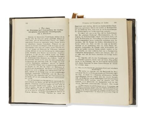 Physics.- Einstein's 'Annus Mirabilis'.- Einstein (Albert) Four of his most important papers, all in Annalen der Physik, comp