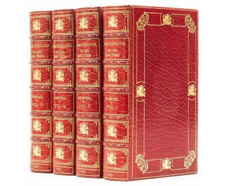 Cosway-style Binding.- Churchill (Winston S.) Marlborough: His Life and Times, 4 vol., first edition, frontispiece, plates, h