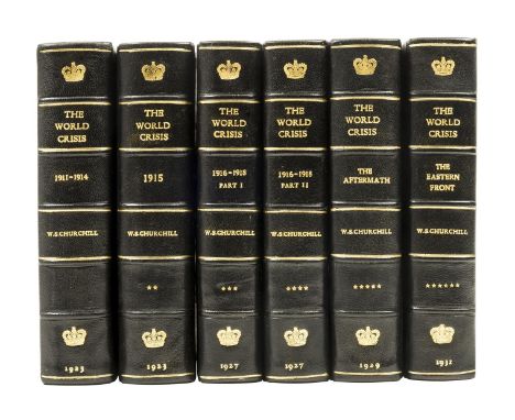 Churchill (Winston S.) The World Crisis, 6 vol., first editions, plates and maps, errata slips bound in, faint spotting to fi
