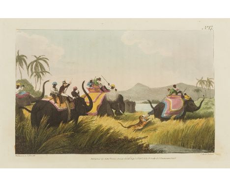 Williamson (Capt. Thomas) Oriental Field Sports...Wild Sports of the East, 2 vol., first 4to edition, 40 hand-coloured etched