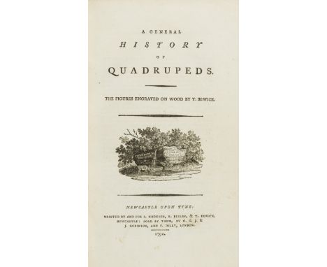 Bewick (Thomas) A General History of Quadrupeds, first edition, variant B with vignette of fly on p.176 facing to the right, 