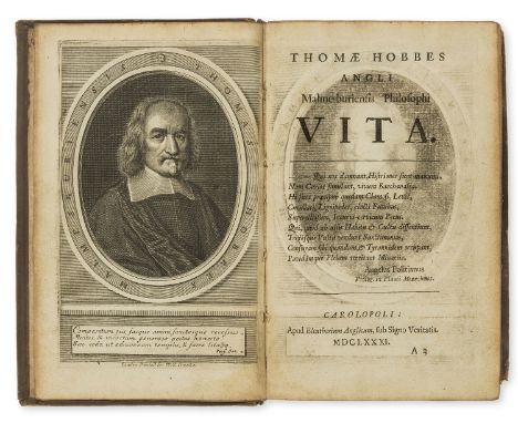 Hobbes (Thomas) Thomae Hobbes Angli Malmesburiensis Philosophi Vita, edited by R[ichard] B[lackburne], first collected editio