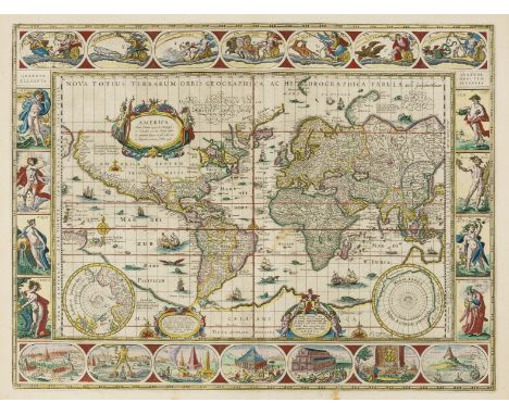 World.- Blaeu (Willem Janszoon) Nova totius terrarum orbis geographica ac hydrographica tabula, world map on Mercator's proje