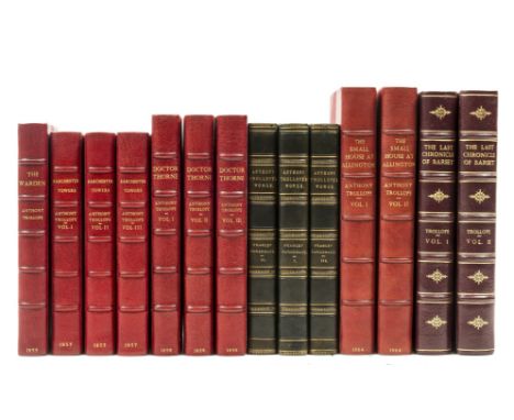 Trollope (Anthony) [The Chronicles of Barsetshire], 14 vol., comprising, The Warden, without advertisements, red crushed half