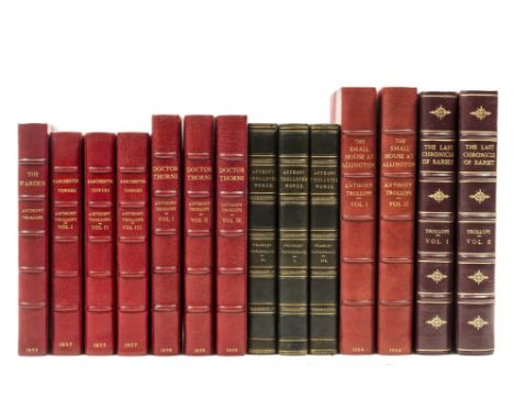 Trollope (Anthony) [The Chronicles of Barsetshire], 14 vol., comprising, The Warden, without advertisements, red crushed half