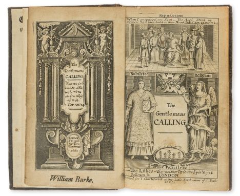 [Allestree (Richard)] The Gentlemans Calling, first edition, 2 engraved pictorial titles, 2 engraved portraits, advertisement