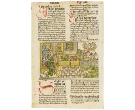 Incunabula leaves.- Good collection of 40 leaves from a wide range of incunabula, a few with woodcut illustrations, all ident