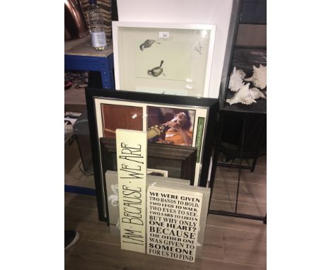 SIGNED BUT SUN BLEACHED NADAL PHOTO PRINT  AND OTHER PRINTS