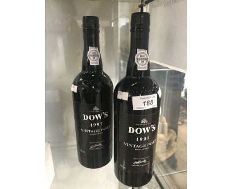 2 BOTTLES  DOWS  1997 VINTAGE  PORT
