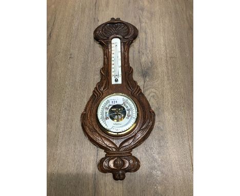 ANTIQUE  OAK BAROMETER