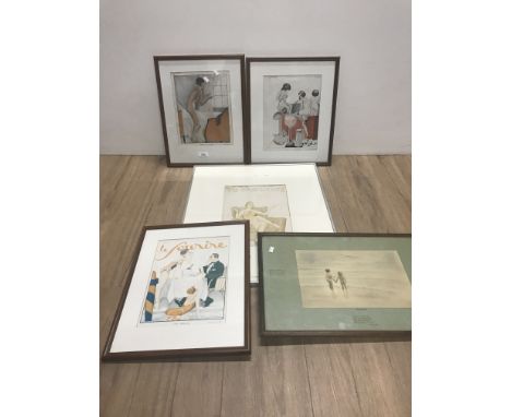 5 FRENCH VINTAGE PRINTS