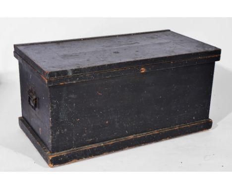 Carpenter's pine trunk with fitted interior, circa 1900, 93cm