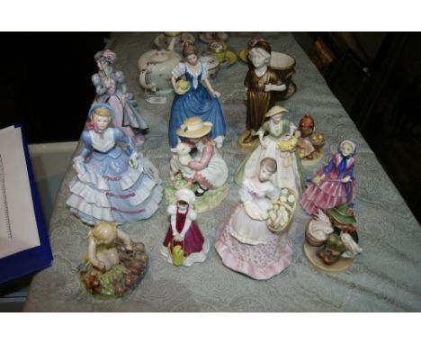 Collection of miscellaneous figures including Spring Morn by Royal Doulton, Age of Innocence, Hannah, a Royal Worcester figur