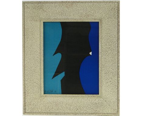 A Verdet,
colour screen print, abstract composition, signed in pen, dated 1977, 13.5" x 10", framed.