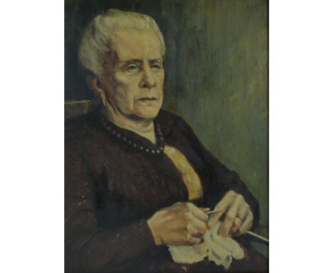 Manner of Wilfred DeGlehn,
oil on board, portrait of a seated lady, unsigned, 18" x 14", framed.