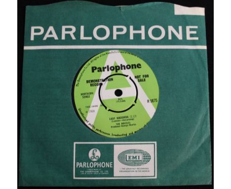 LADY MADONNA DEMO - A very rare green/white Parlophone demonstration release of Lady Madonna (R 5675). The record is in Ex+ c