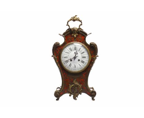 LATE NINETEENTH CENTURY FRENCH ORMOLU BOULLE MANTEL CLOCKthe signed Samuel Marti two train movement striking on a gong and nu