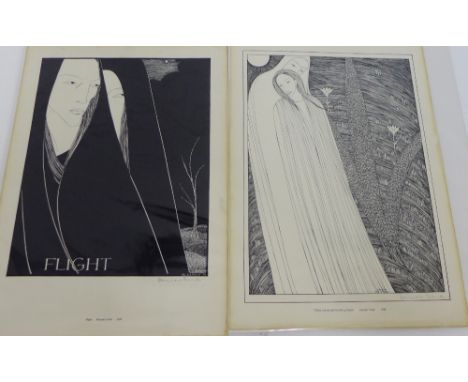 Hannah Frank  Pair of pencil signed prints to include 'Come Lovely and Soothing Death' and 'Flight', unframed, signed in penc
