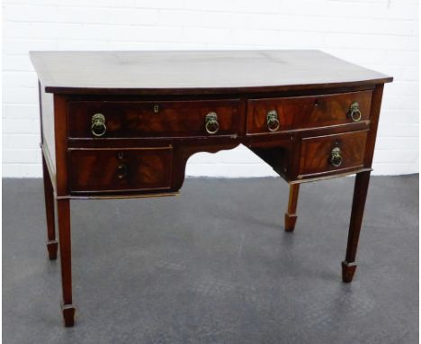 A mahogany bow front sideboard, with two long and two short drawers,  77 x 110cm 