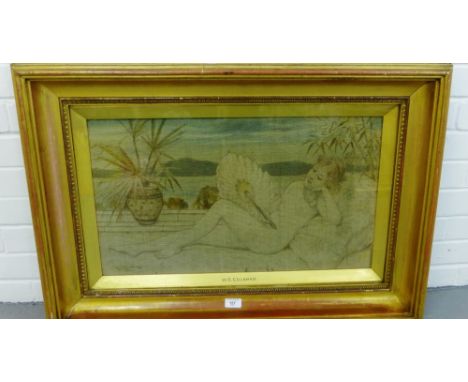 W.S. Coleman, gilt glazed tapestry, 60 x 40cm 