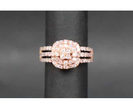 Gemporia - A 9ct rose gold Tomas Rae pink diamond ring, set with round cut diamonds totalling 1.05ct, to a 9ct rose gold sett